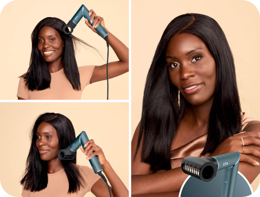 FrizzFighter finishing tool before and after hairstyle result